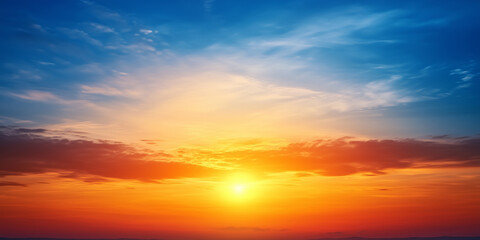 Realistic Sunrise/Sunset Sky Background, Rich in Colors and Soft Lighting, Emphasizing Warmth and Hope of Dawn and Dusk