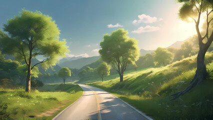 Fototapeta premium road in summer