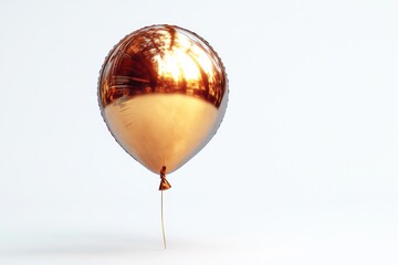 Obraz premium Gold metallic balloon isolated on a white background. Generative AI