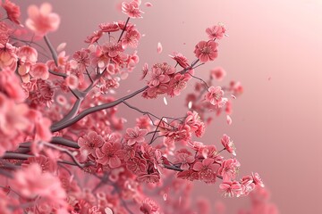 Obraz premium cherry blossom tree branches on the background