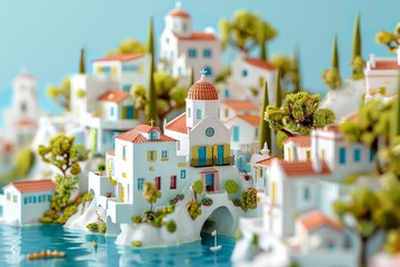 Landscape of Mediterranean style buildings