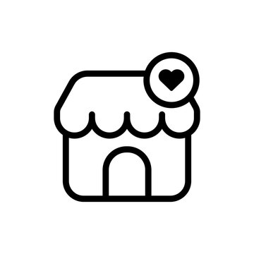 recommend clip art: Minimalist outline store icon. Simple storefront or shop icon. E-commerce and shopping icon