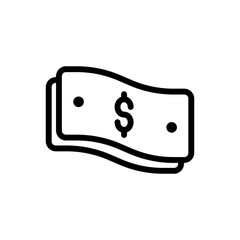 Simple black outline money icon