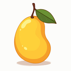 Vector mango illustration, cartoon tropical fruit