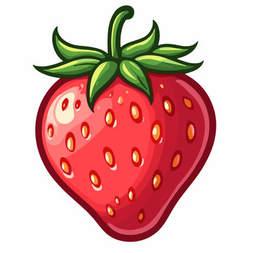 recommend clip art: Vector strawberry illustration, cartoon fruit