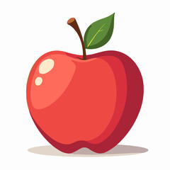Fototapeta premium Vector red apple illustration, fresh fruit icon
