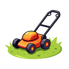 Fototapeta premium Vector lawn mower illustration, gardening equipment icon