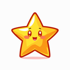 Vector cute star illustration, award icon