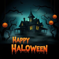 Happy Halloween Spooky Background Illustration