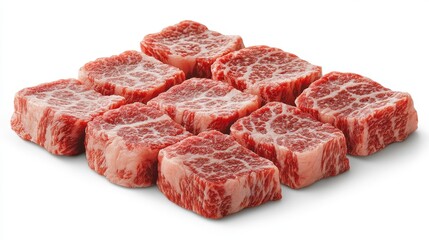 Minimalist clip art of Kurobuta beef featuring smooth lines and distinct marbling, floating on a white background, perfect for restaurant menus or promotional materials.