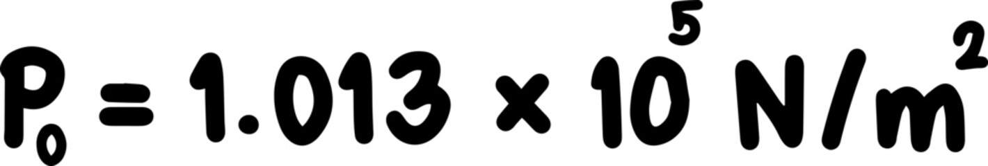 Pressure Pascals physic law Illustration in Black and White