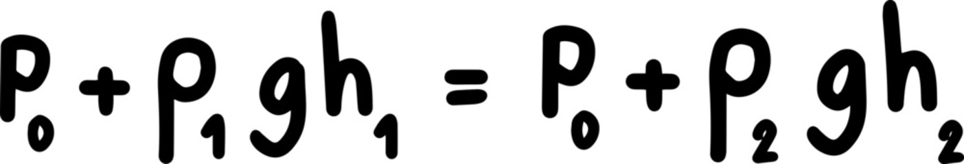 Pressure Pascals physic law Illustration in Black and White