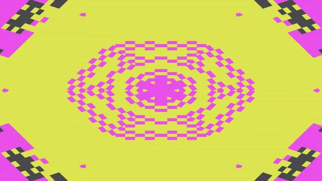 Abstract cyberpunk Christmas pixel retro 8bit lo-fi snowflake video background