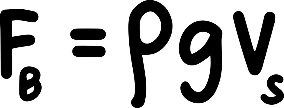 Pressure Pascals physic law Illustration in Black and White