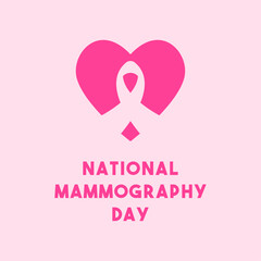 National Mammography Day. Pink background.