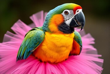 Obraz premium _. A parrot wearing a tutu