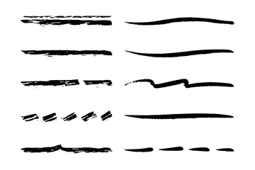 Set of hand drawn underline.