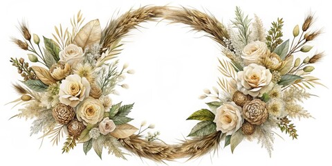 wreath of flowers isolated on white