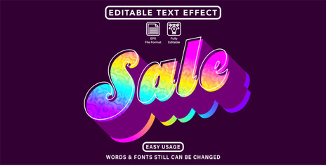 Editable graphic text effect sale style