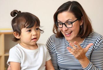 An intimate portrait of a speech therapist working with a child