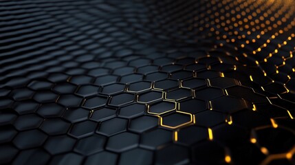 Obraz premium Abstract Hexagonal Pattern with Golden Accents