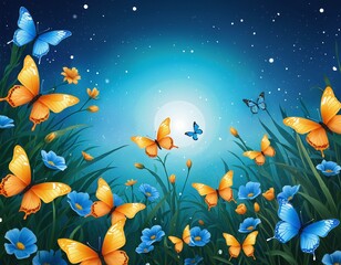 wonderful illustration with butterflies