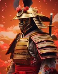 Samurai Warriors in Epic Poses and Dramatic Lighting