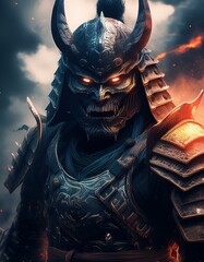 Samurai Warriors in Epic Poses and Dramatic Lighting
