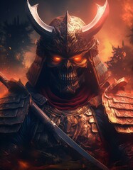 Samurai Warriors in Epic Poses and Dramatic Lighting