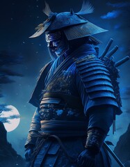 Samurai Warriors in Epic Poses and Dramatic Lighting