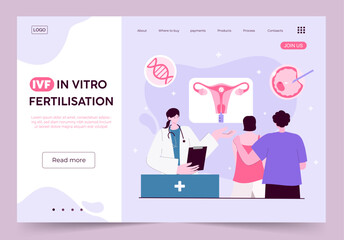 In vitro fertilization consultation with medical professional. Vector illustration.