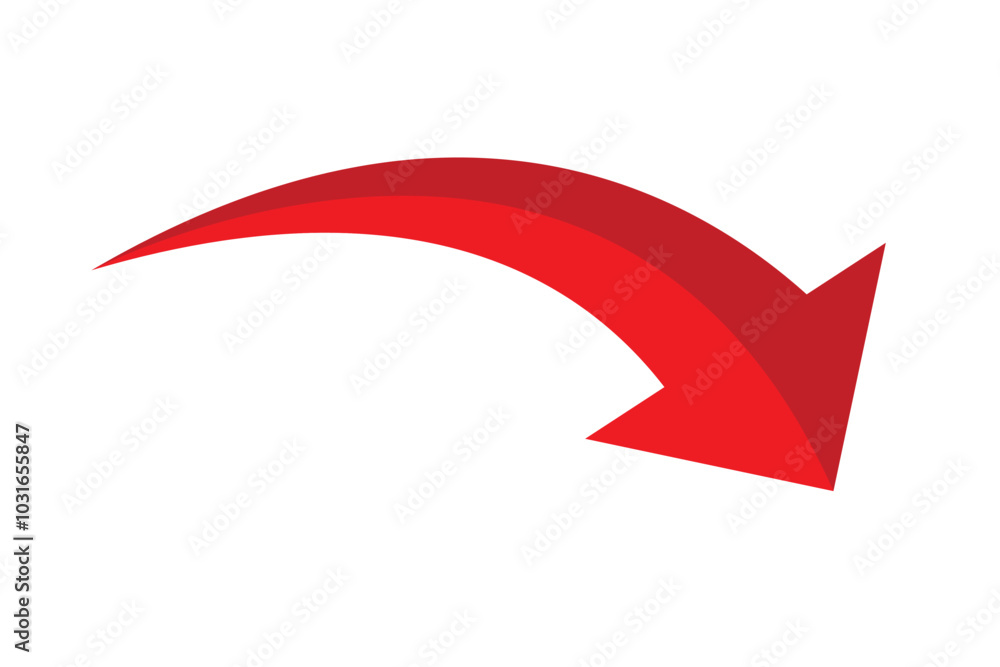 Poster red arrow icon indicating different direction. a set icons isolated on a white background for websit