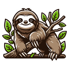 Obraz premium Sloth vector illustration.