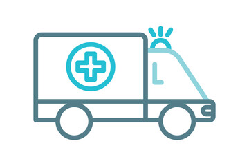 Ambulance icon. line icon style. icon related to medical. health elements vector illustration