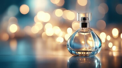 Elegant Perfume Bottle with Soft Bokeh Background