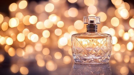 Elegant Perfume Bottle with Soft Bokeh Background