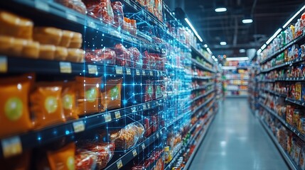 Grocery Store with Digital Overlay