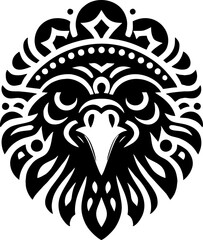 Crow Face silhouette Icon Logo Mexican style 

