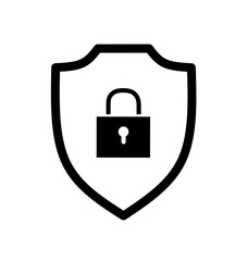 security shield icon vector on white background. shield icon with padlock