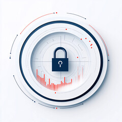 Naklejka premium white and blue abstract security technology background with padlock