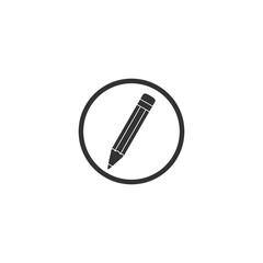 Pen rounded icon isolated on transparent background