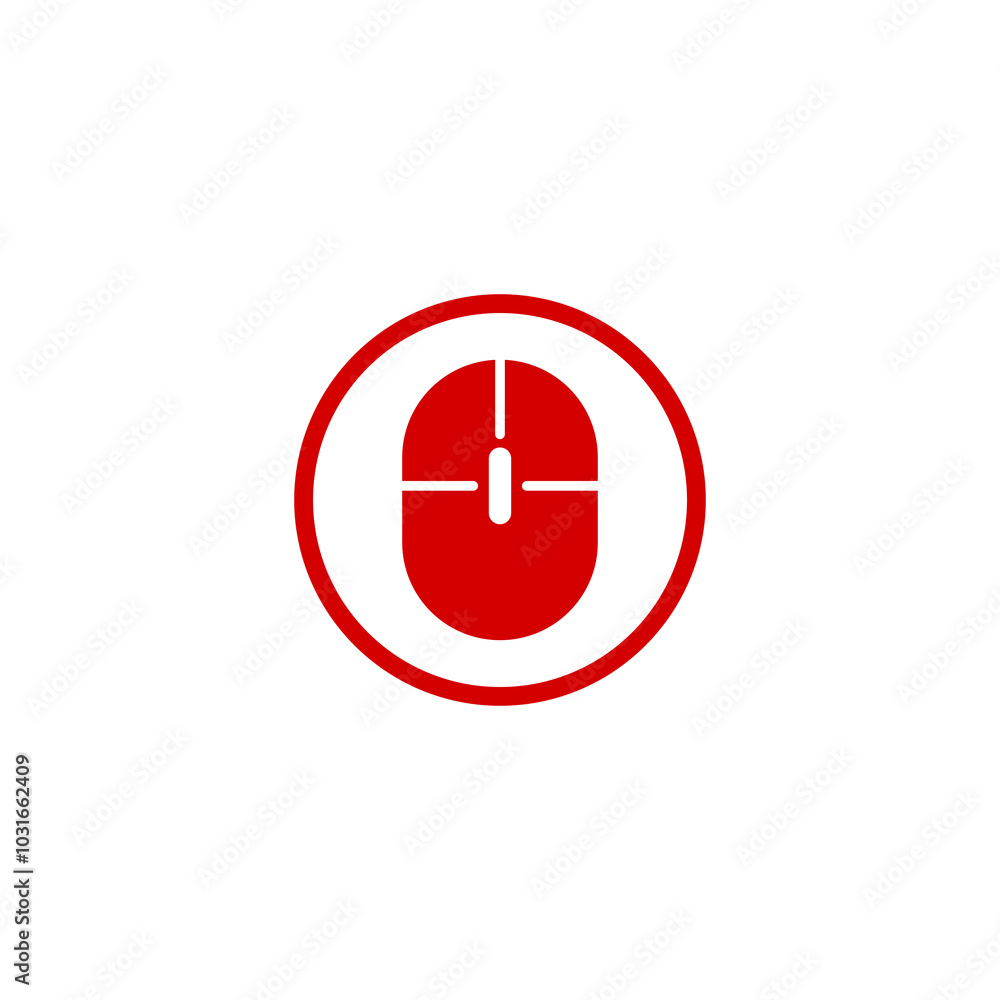 Poster computer mouse icon isolated on transparent background