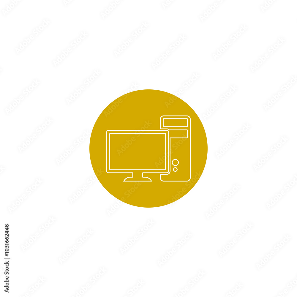 Poster computer pc line icon isolated on transparent background