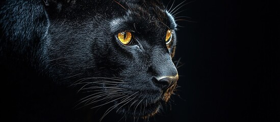 Black Panther Portrait with Golden Eyes