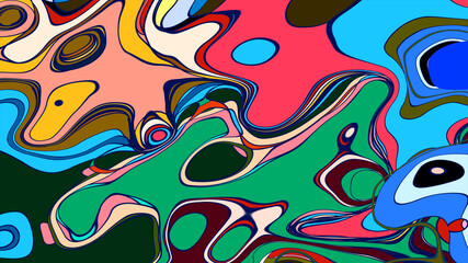 Abstract colorful fluid fractal psychedelic background for summer