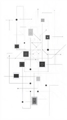 abstract black and white geometric shapes and lines digital art design background