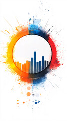 Obraz premium abstract colorful circular graphic with a bar chart in the center