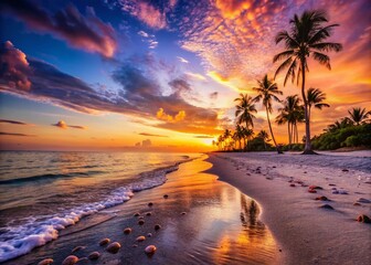 Stunning Sunrise over Sanibel Island Beach, Florida - Serene Coastal Landscape Photography