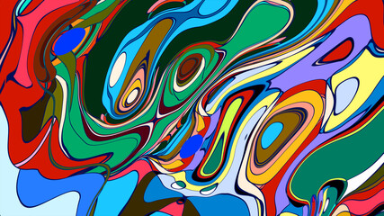 Abstract colorful fluid fractal psychedelic background for summer