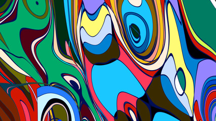 Fototapeta premium Abstract colorful fluid fractal psychedelic background for summer